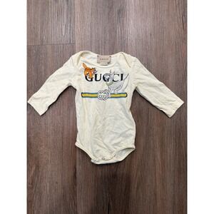 Gucci Kids Baby Long Sleeve Bodysuit The Jetsons Cartoon Print Cream